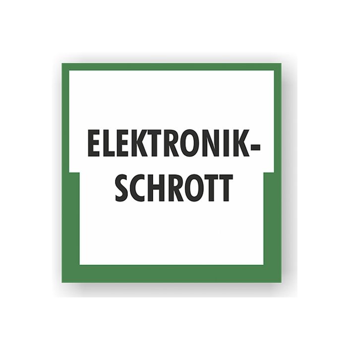 Wertstoffkennzeichnung - Elektronik-Schrott verschiedene Ausführungen
