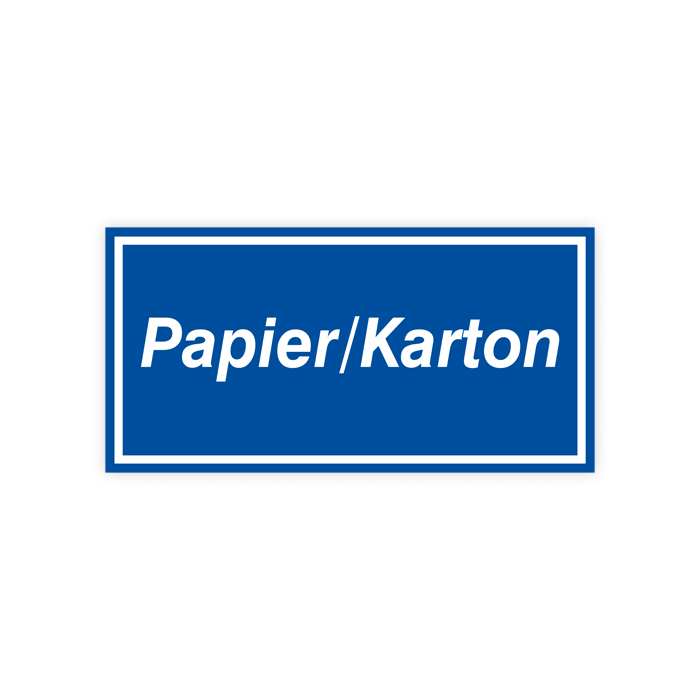 Wertstoffkennzeichnung - Papier/Karton Kunststoff, 300 x 150 mm