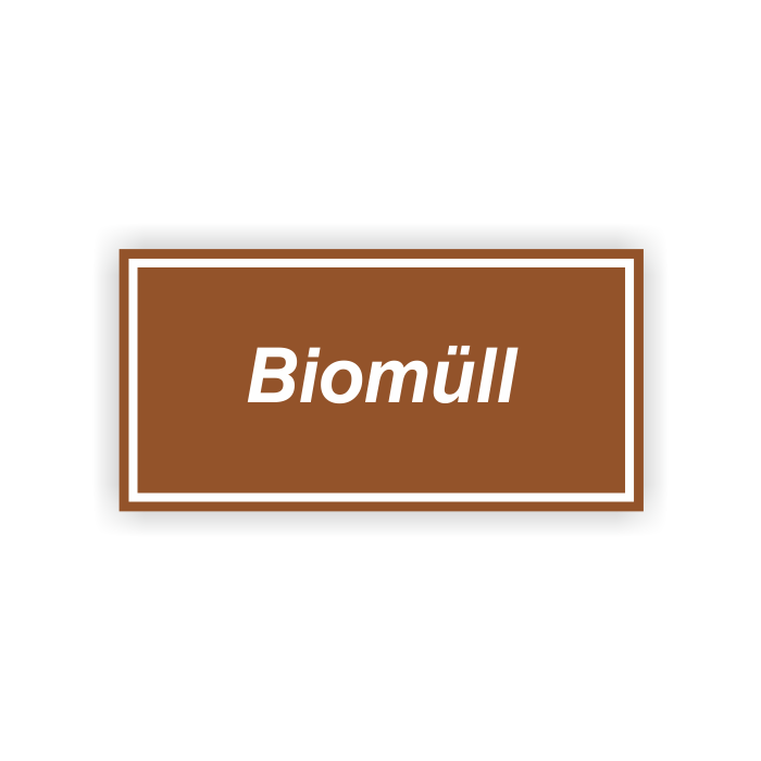 Wertstoffkennzeichnung - Biomüll Kunststoff, 300 x 150 mm