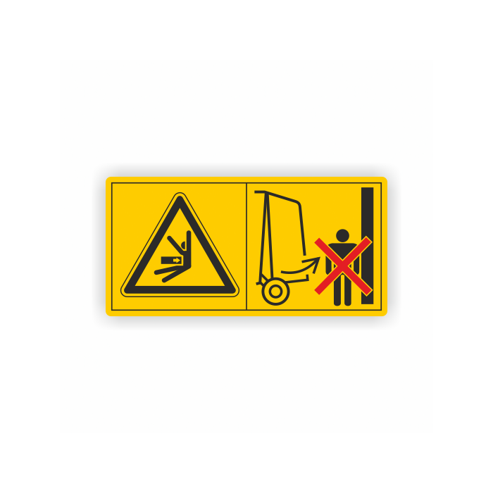 Maschinenschild, Nicht im Schwenkbereich aufhalten gem. ISO 11684, Folie