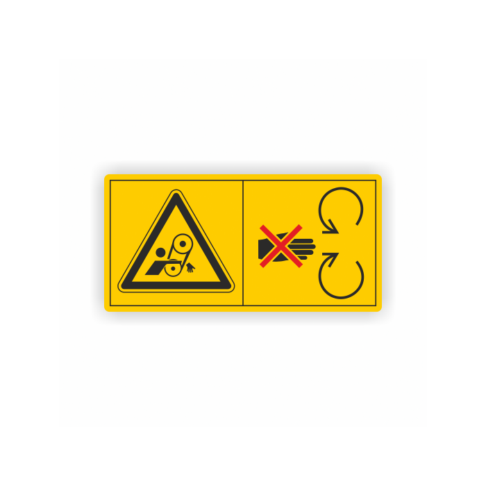 Maschinenschild, Bei laufendem Motor nicht öffnen, gem. ISO 11684, Folie