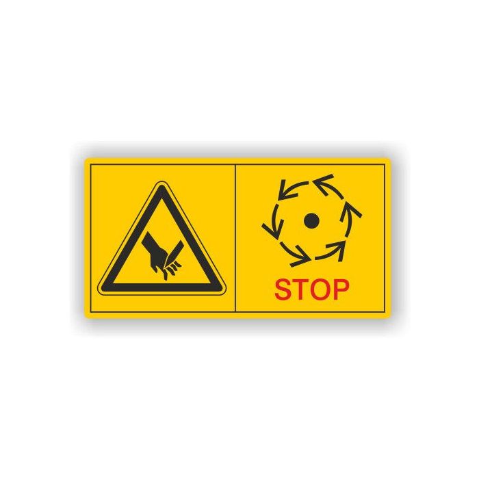 Maschinenschild, Nur bei Stillstand berühren, gem. ISO 11684, Folie