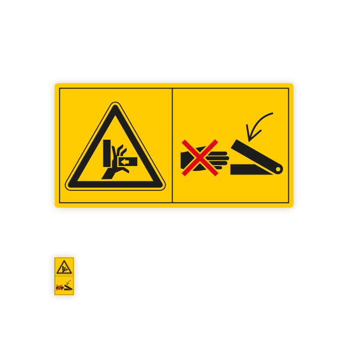 Maschinenschild, Quetschgefahrenbereich, gem.ISO 11684, Folie