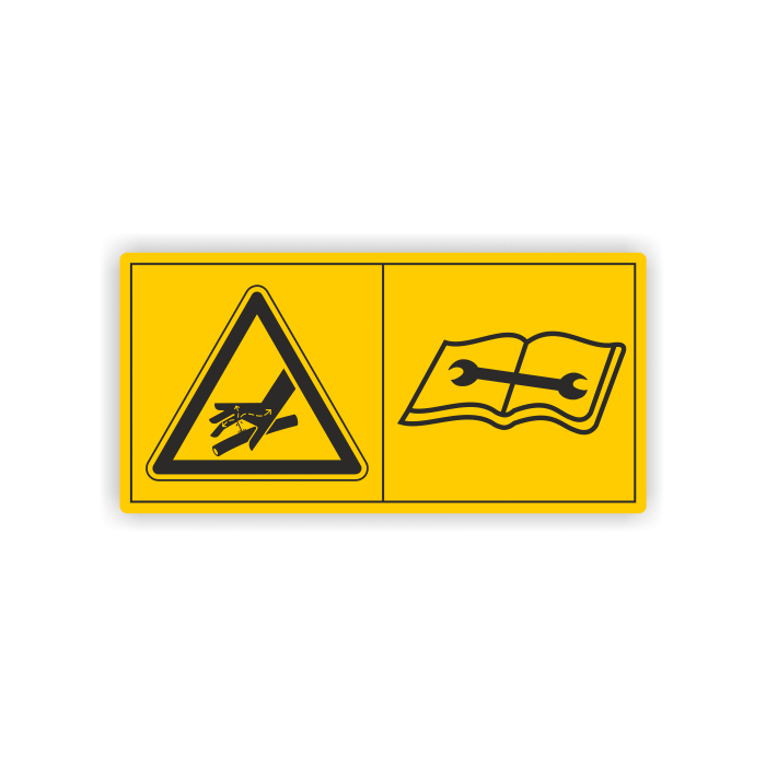 Maschinenschild, Austretende Hochdruckflüssigkeit, gem. ISO 11684, Folie