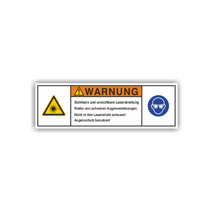 Maschinenschild, Laserstrahlung, nach DIN ISO 3864-2, Folie