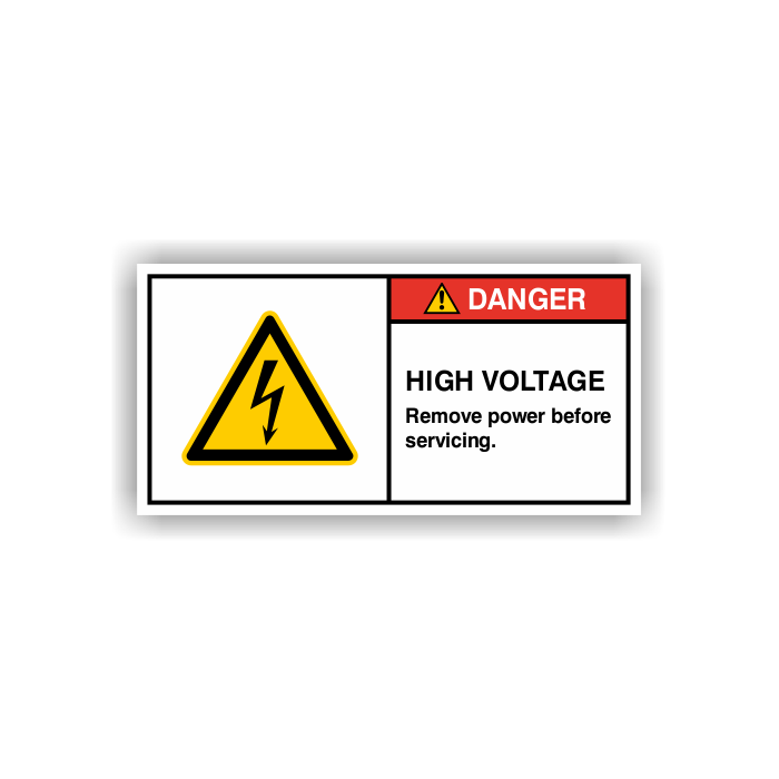 Maschinenschild, High Voltage, nach DIN ISO 3864-2, Folie