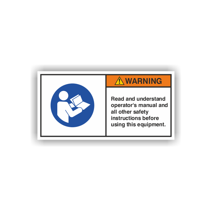Maschinenschild, Read operators manual, nach DIN ISO 3864-2, Folie
