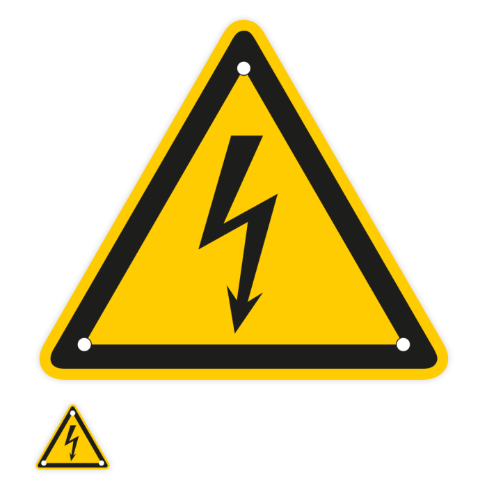 Warnschild, Warnung vor elektrischer Spannung, ISO 7010, INOXTREME®, Edelstahl, extrem beständig