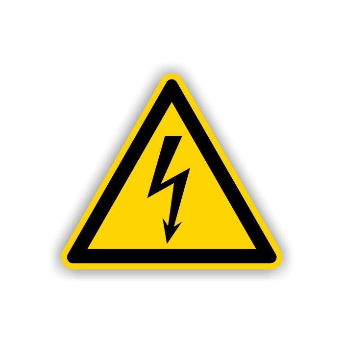 Warnschild, Warnung vor elektrischer Spannung, für Temperaturen bis 70 °C