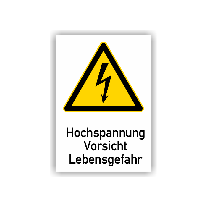 Warnschild, Hochspannung Vorsicht Lebensgefahr, ISO 7010