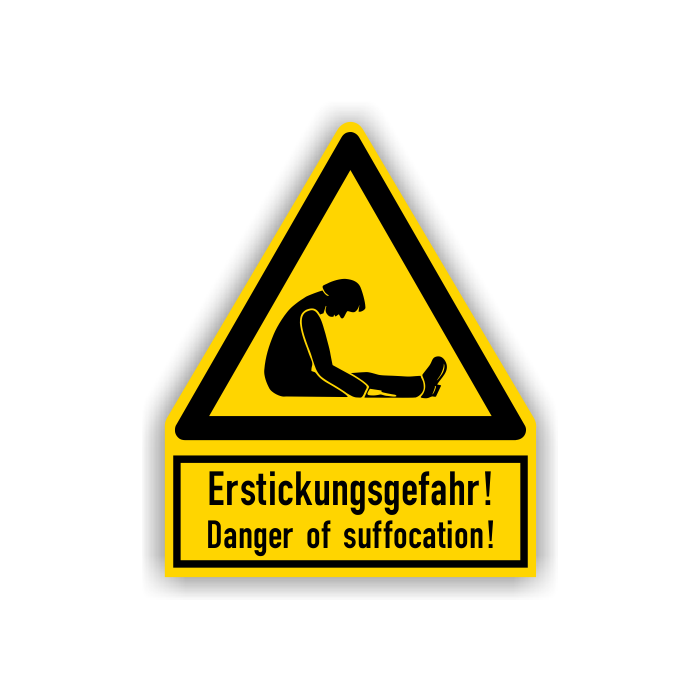 Warnschild, Warnung vor Ersticken, praxisbewährt