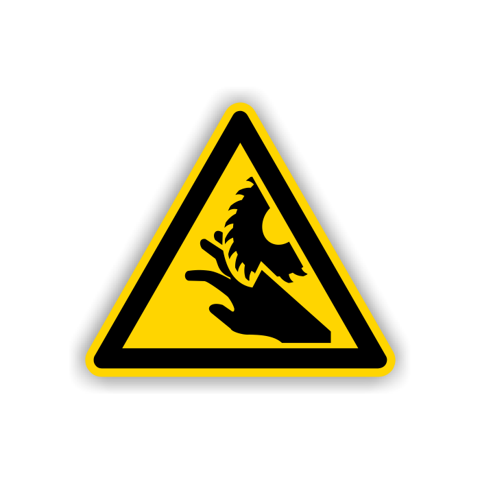 Warnschild, Warnung vor Sägeblatt, praxisbewährt
