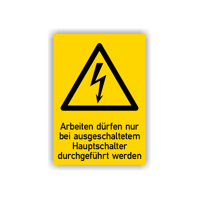 Warnschild, Arbeiten n. b. ausgesch. Hauptschalter ISO 7010, Aufkleber, Folie, 297 x 210 mm