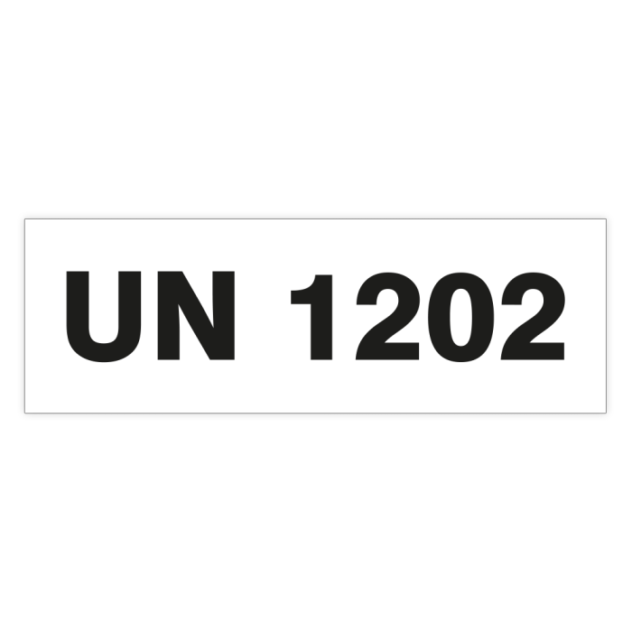 UN-Etiketten, UN 1202 (Diesel), Folie selbstklebend, 150 x 50 mm