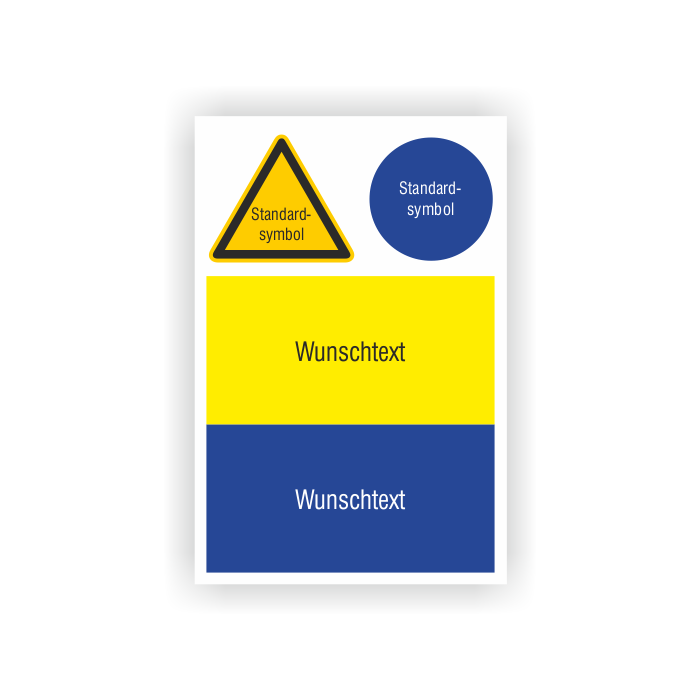 Sicherheits-Kombischild, Warnung - Gebot  individuell