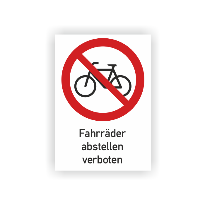 Verbotsschild, Fahrräder abstellen verboten, praxisbewährt, Aluminium, 210 x 297 mm