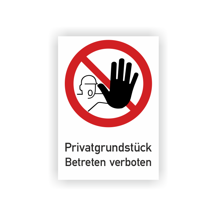 Verbotsschild, Privatgrundstück Betreten verboten ASR A1.3, Aluminium, 262 x 371 mm