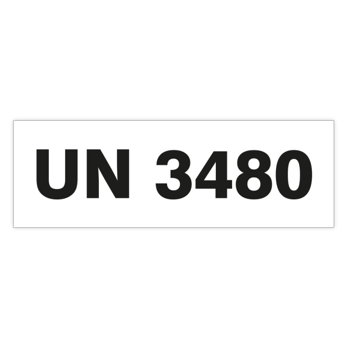 UN-Etiketten UN 3480 (LITHIUM-IONEN-BATTERIEN), Folie, 150 x 50 mm