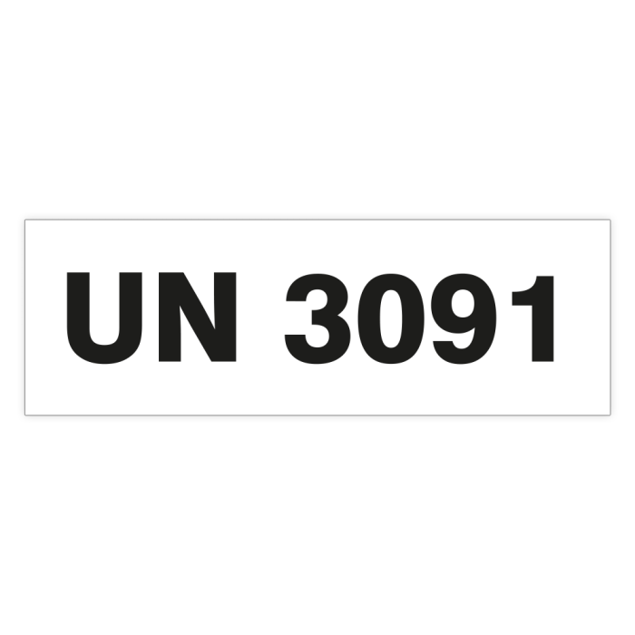 UN-Etiketten UN 3091 (LITHIUM-METALL-BATTERIEN, AUSRÜSTUNG), Folie, 150 x 50 mm