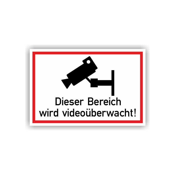 Hinweisschild, Dieser Bereich wird videoüberwacht verschiedene Ausführungen