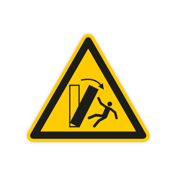 Warnschild, Warnung vor Kippgefahr praxisbewährt, Aufkleber, Folie