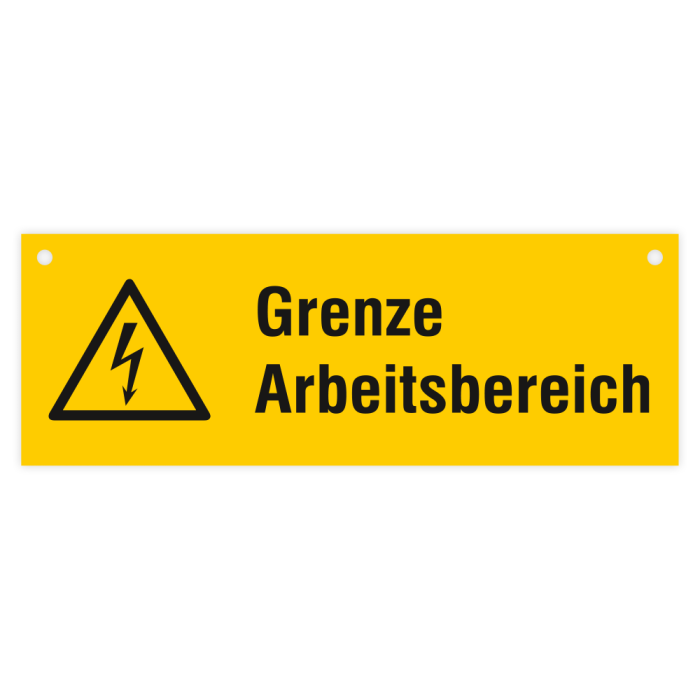 Warnzeichen, Grenze Arbeitsbereich, Kunststoff, 420 x 148 mm