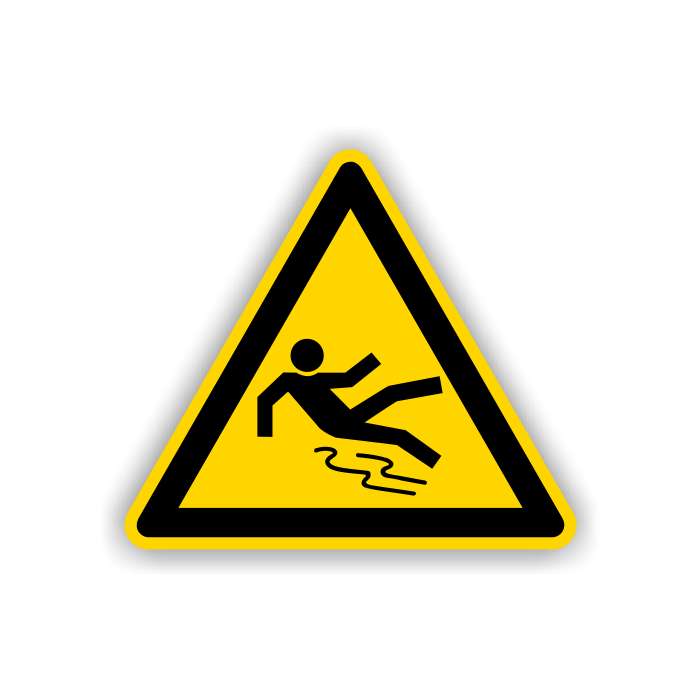 Warnschild, Warnung vor Rutschgefahr, BGV A8