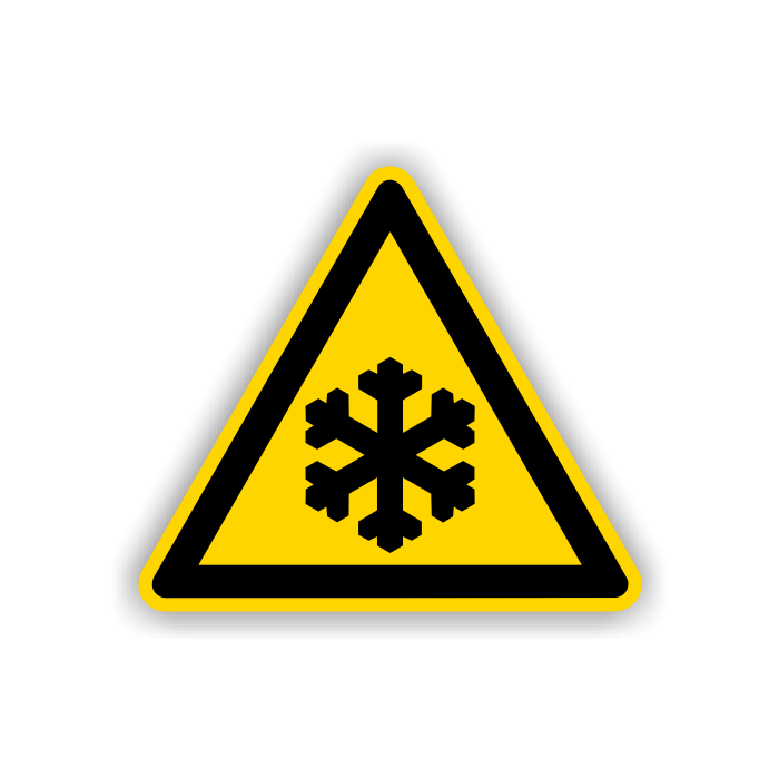 Warnschild, Warnung vor Kälte, BGV A8