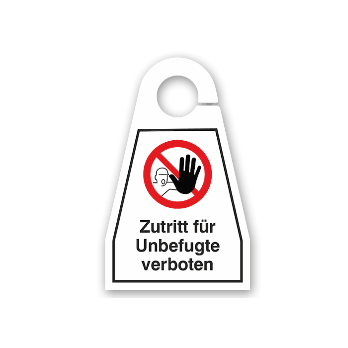 Türgriffschild, Zutritt für Unbefugte verboten, Kunststoff, 100 x 160 mm