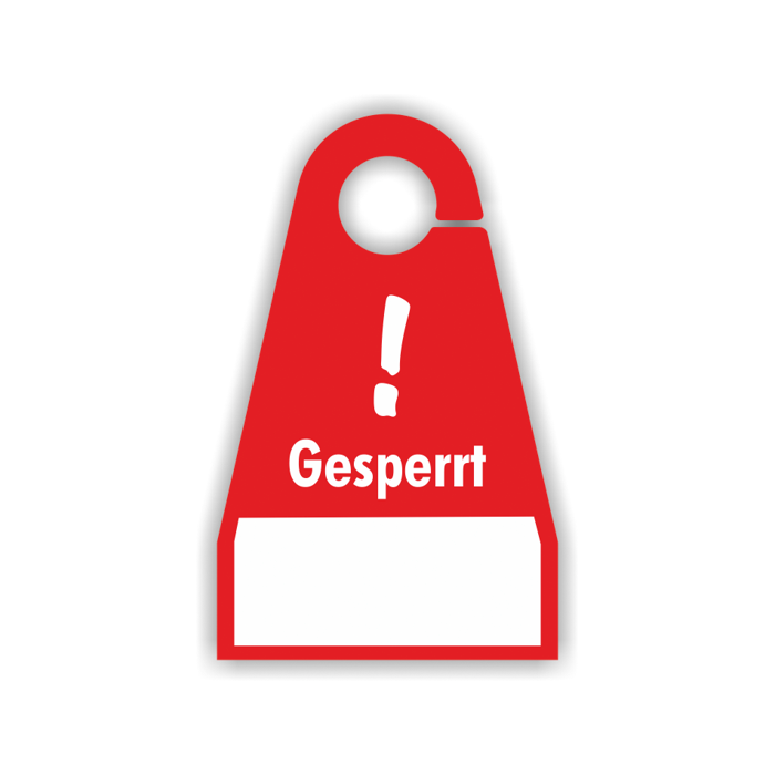 Anhänge-Etiketten, ´Gesperrt`, rot Kunststoff, 100 x 160 mm