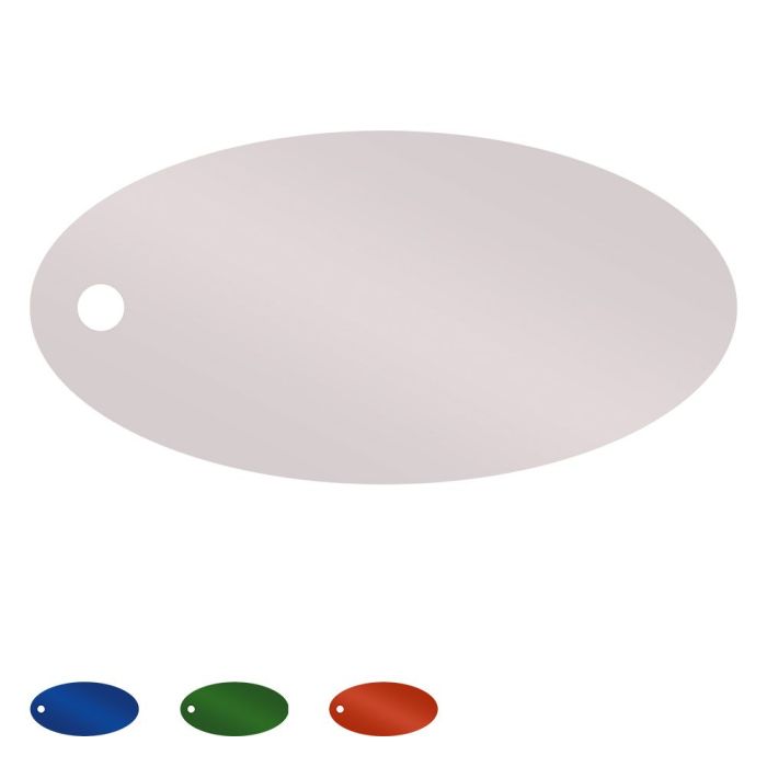 Kennzeichnungsmarken blanko aus Aluminium, 1 mm, eloxiert, oval, verschiedene Farben