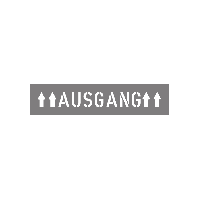 Edelstahlschablone, Ausgang, 900 x 200 mm