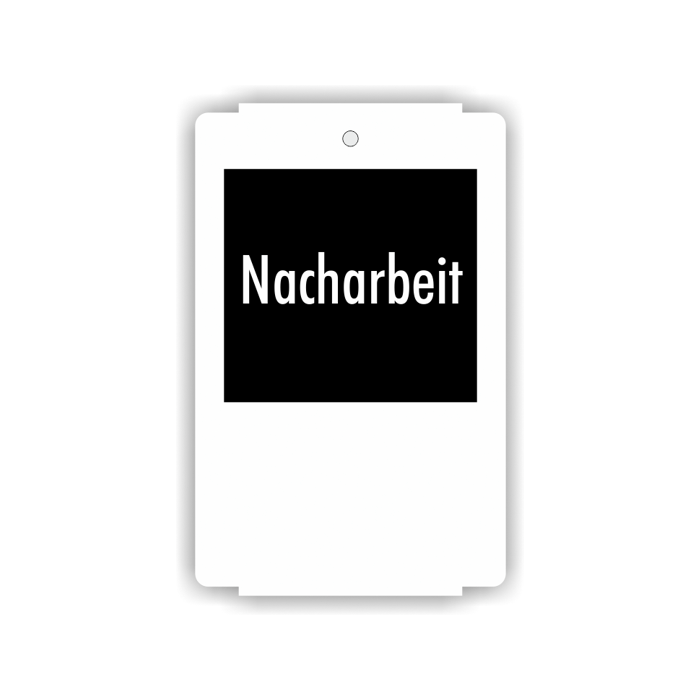 Qualitätsanhänger aus Kunststoff, Nacharbeit