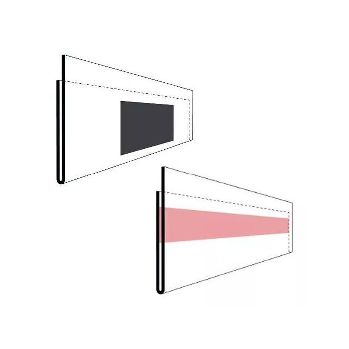 Etikettenhalter aus Kunststoff, verkürzte Rückseite, transparent, verschiedene Varianten