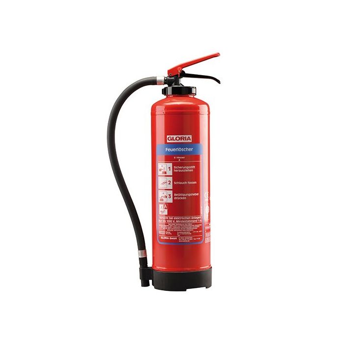 Gloria Wasser-Aufladefeuerlöscher Brandklasse A Löschmittel: 6 Liter
