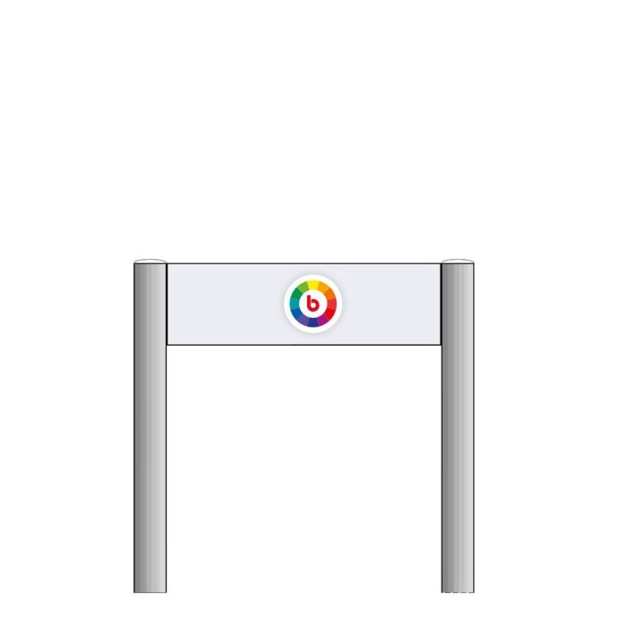 Parkplatzreservierer ALUCON, Aluminium elox. inkl. Wunschlayout,Druckfläche 490 x 150 mm, 0,6 m hoch
