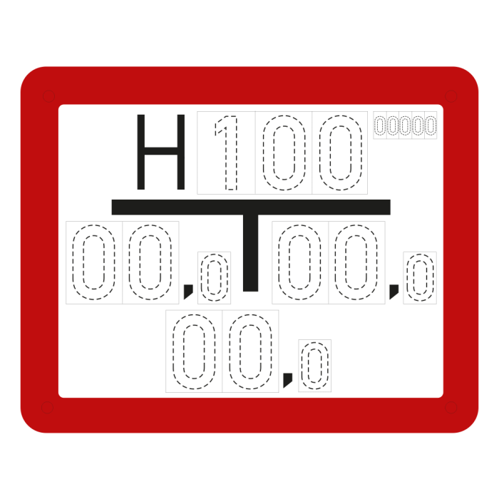 Hydrantenschild fertig bestückt nach Ihren Angaben DIN 4066, Luran S, 250 x 200 mm