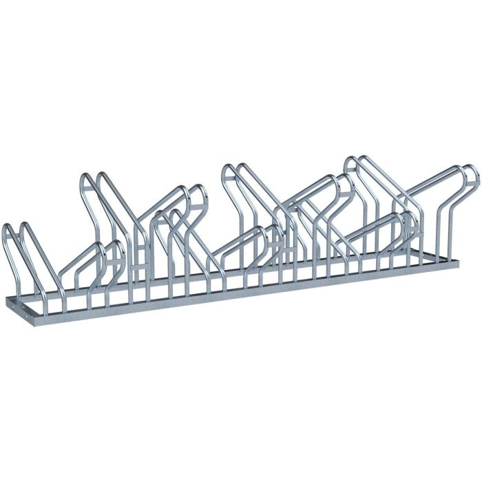 Fahrradständer, 2x6 Plätze, Reihenanlage 2100x600 mm, Hoch-/Tiefstellung, beidseitig, feuerverzinkt