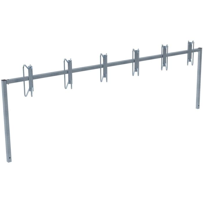 Reihenparker zum Einbetonieren, Länge 3100 mm, 6 Stellplätze, links/rechts 45°, verzinkt