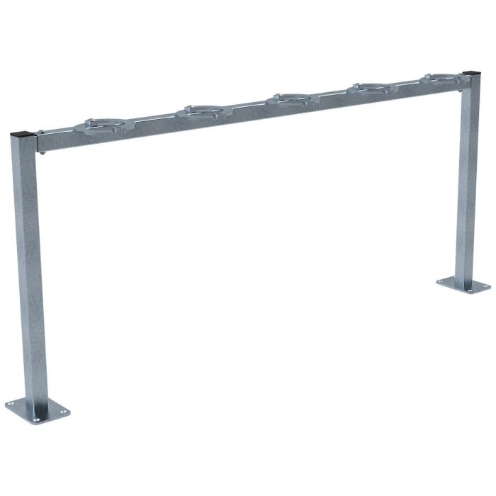 Scooter Reihenparker, 5 Plätze, zum Aufdübeln, verschließbare Ringe, 650x1500mm