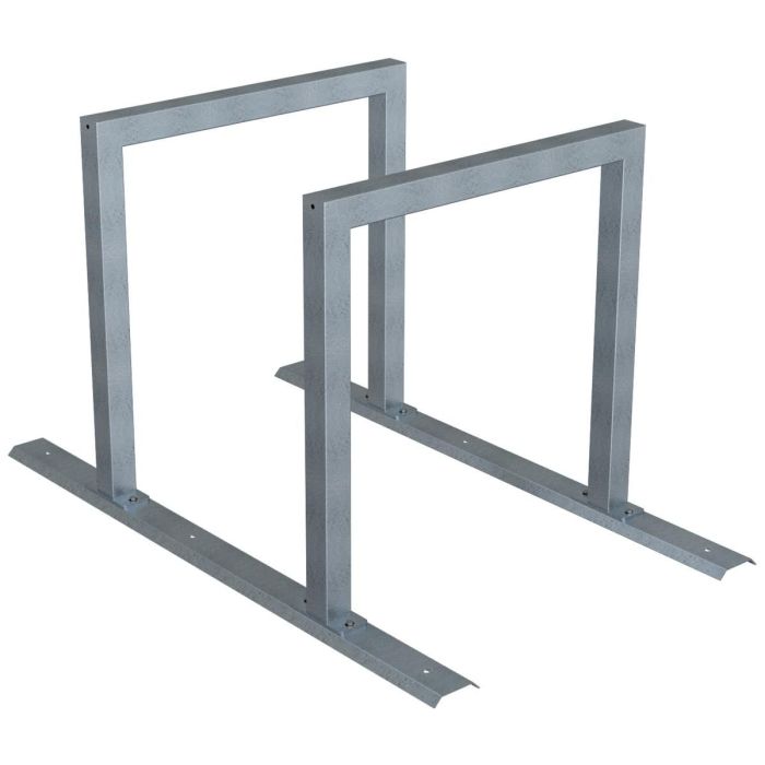 Anlehnbügel Schienensystem, 2 Bügel Stahlrohr 60x60 mm, 1400x800mm (LxB), zum Aufschrauben