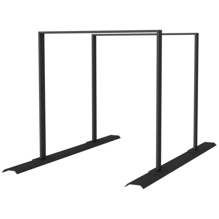 Anlehnbügel Schienensystem, 2 Bügel Flachstahl 50x12 mm, 1400x800mm (LxB), zum Aufschrauben, grau