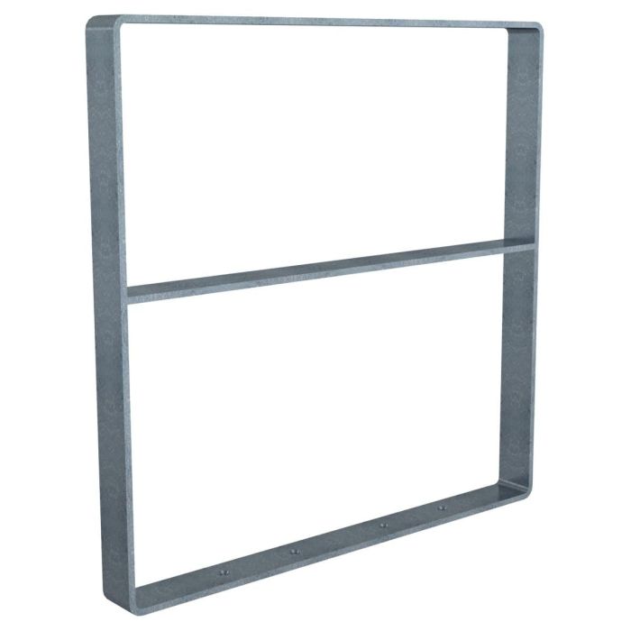Anlehnbügel 800mm, Querholm, Aufdübeln Flachstahl gebogen 70x10mm, Gesamthöhe 800mm, feuerverzinkt