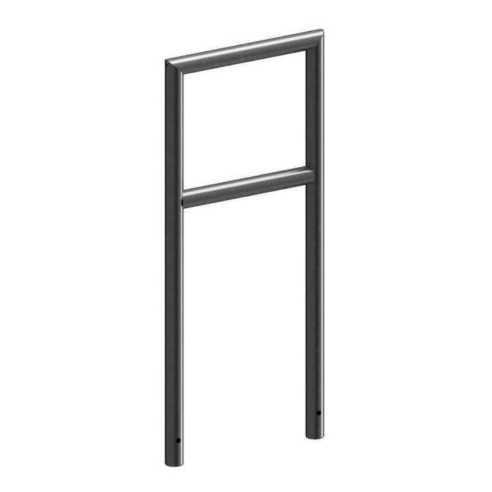 Abweisebügel auf Gehrung geschweißt, Stahlrohr Ø48mm, 1200x500 mm (HxB), Querholm, feuerverzinkt