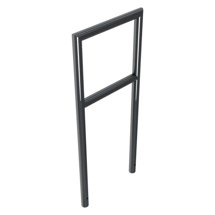 Abweisebügel auf Gehrung geschweißt, Stahlrohr Ø48mm, 1200x500 mm (HxB), Querholm, Eisenglimmer