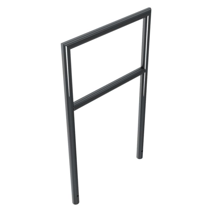 Abweisebügel auf Gehrung geschweißt, Stahlrohr Ø48mm, 1200x700 mm (HxB), Querholm, Eisenglimmer