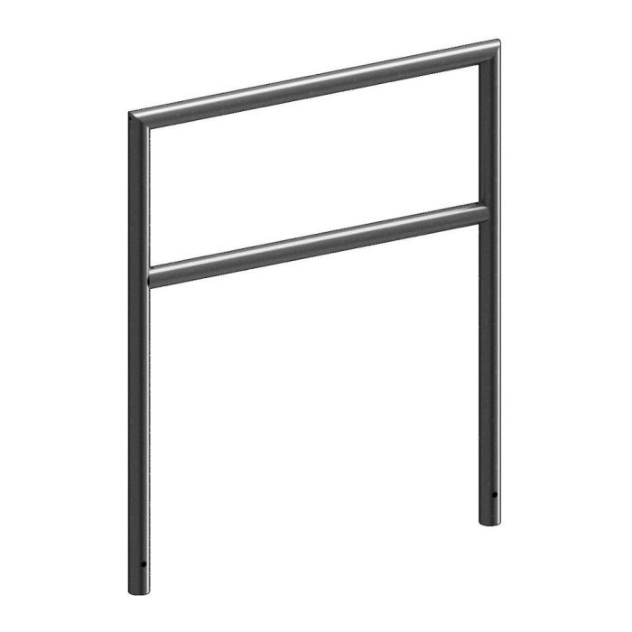 Abweisebügel auf Gehrung geschweißt, Stahlrohr Ø48mm, 1200x1000 mm (HxB), Querholm, feuerverzinkt