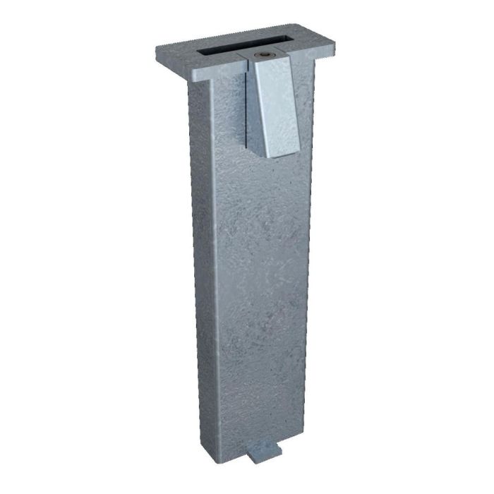 Bodenhülse Feststellvorrichtung für Flachstahl 50x12 mm, Gesamtlänge: 400mm, feuerverzinkt