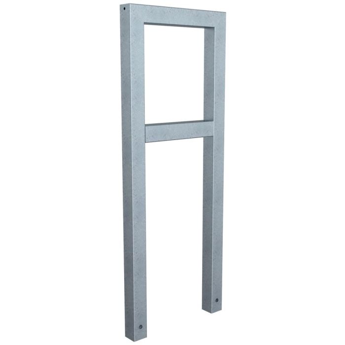 Anlehnbügel, 450mm, Querholm, Einbetonieren, 800 mm Überflur, Rechteckrohr 60x60mm, feuerverzinkt