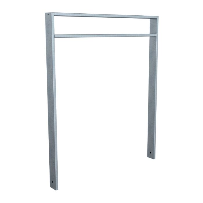 Anlehnbügel, 1000mm, Querholm eng, Einbetonieren, 800mm Überflur Vierkantrohr 80x20mm, feuerverzinkt